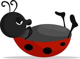 Ladybug relaxing , illustration, vector on white background