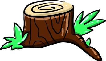 Trunk tree, illustration, vector on white background