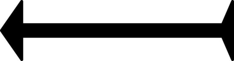 Simple black arrow to the left with unigue tail, illustration, vector on white background.