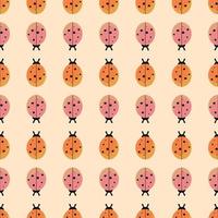 Ladybugs pattern, illustration, vector on white background