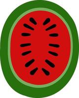 Delicious red watermelon, illustration, vector on white background.