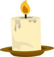 Fat candle, illustration, vector on white background.