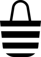 Black beach bag, illustration, vector on a white background