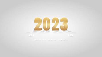 Gold 2023 happy new year celebration greeting background vector