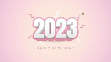 2023 Happy new year celebration greeting background vector