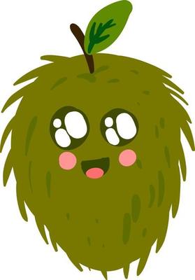 Cute soursop, illustration, vector on white background.