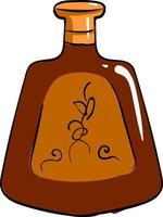 Cognac bottle, illustration, vector on white background.