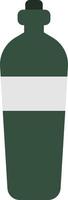 Green tequila bottle, illustration, on a white background. vector