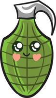 Cute green grenade,illustration,vector on white background vector