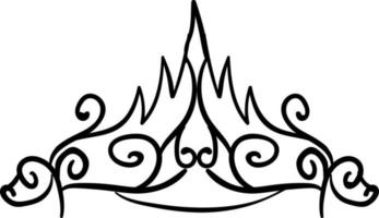 Crown drawing, illustration, vector on white background.