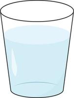 Glass of water, illustration, vector on white background.