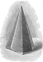 Pyramid Circumscribed About a Cone vintage illustration. vector