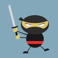 ninja, ilustración, vector sobre fondo blanco.