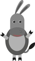 Grey donkey, illustration, vector on a white background.