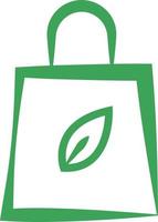 Eco green bag, icon illustration, vector on white background