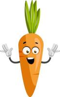 Happy carrot, illustration, vector on white background.