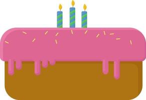 Pink cake, illustration, vector on white background.