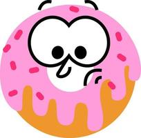 Concerned donut, illustration, on a white background. vector