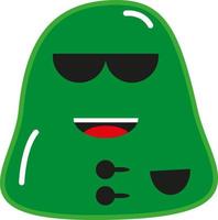 Green monster with glasses, illustration, vector on a white background.