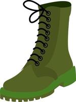 Green boot, illustration, vector on white background.