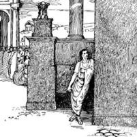 The Death of Caesa, vintage illustration vector