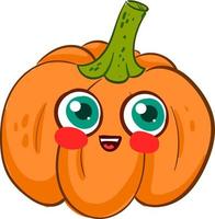Fat pumpkin, illustration, vector on white background