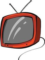 Small red tv, illustration, vector on a white background.