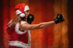 chica de boxeo de navidad foto