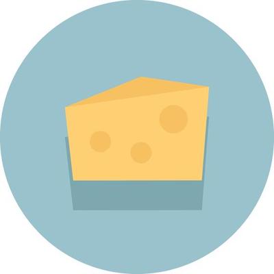 Slice of cheese, illustration, vector on a white background.