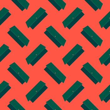 Open door, seamless pattern on red background. vector