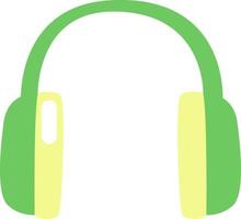 Green headphones, illustration, vector, on a white background. vector