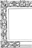 Rectangular Frame for Table Tops vintage engraving. vector