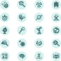 Science icon set, illustration, vector on a white background.