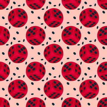 Dices pattern, seamless pattern on red background. vector