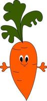 Smiling carrot, illustration, vector on white background.