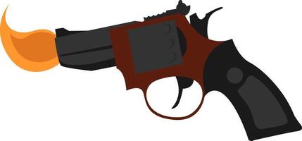 Encendedor de pistola, ilustración, vector sobre fondo blanco.