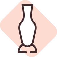 Long clay vase, illustration, vector on a white background.