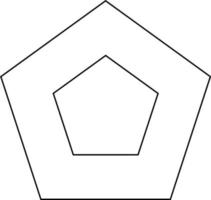 Concentric Pentagons, vintage illustration. vector