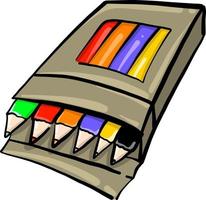 Colorful pencils, illustration, vector on white background