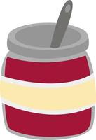 Jam in jar, illustration, vector on white background.