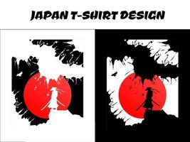 diseño de camisetas japonesas, vector de samurái de Japón de silueta para el concepto de camiseta de diseño, ilustración de vector de samurái masculino, samurái de silueta