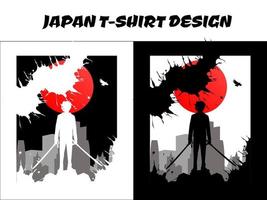 male samurai vector illustration, Japanese t-shirt design, silhouette japan samurai vector for design t shirt concept, silhouette samurai, samurai boy anime