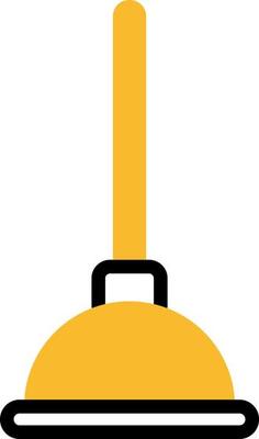 Toilet plunger, illustration, vector on a white background.