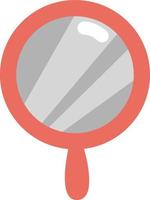 Red hand mirror, illustration, vector, on a white background. vector