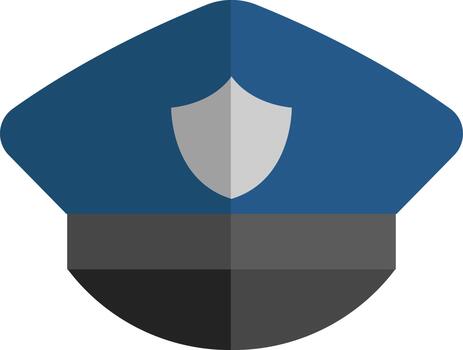 Police hat, illustration, vector on white background.