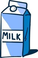 Milk in box , illustration, vector on white background