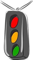 Traffic light, illustration, vector on white background.