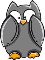 Grey owl,illustration,vector on white background vector