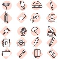 Stationery elements, illustration, vector on a white background.