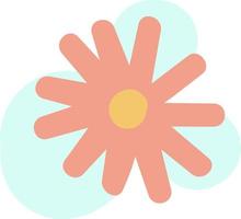 Pink flower, icon illustration, vector on white background